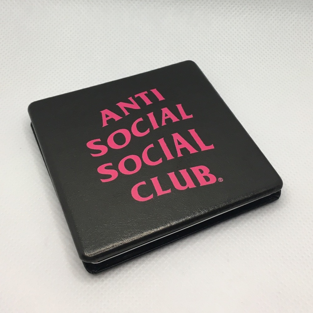 Anti Social Social Club SMALL Black & Pink Hand held purse pocket Flip Mirror